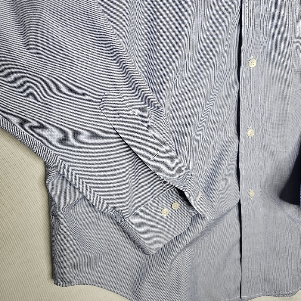 Lauren Ralph Lauren Men's Light Blue Striped Button Down Shirt Size 17 34/35 XL - Picture 4 of 9
